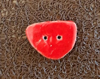 Large fancy button raku ceramic 2 holes (29)