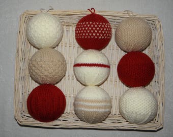 Amigurumi Knit Christmas Balls Ornament Pattern Set Digital