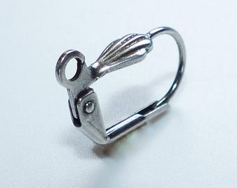 Boucle d'oreille coquillage argenté de qualité - 10 paires - Ref: BO1