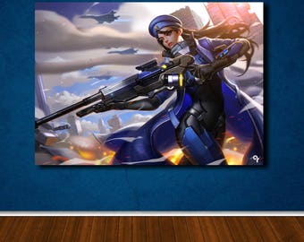 OVERWATCH poster ANA gaming canvas wall art, wall decor, home decor, print A1 A2 A3 A4 sizes, big framed poster, gift for him, birthday gift