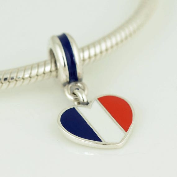 Genuine Pandora France Heart Flag Pendant Charm 791546enmx