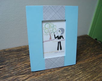 relouke blue and gray paper photo frame