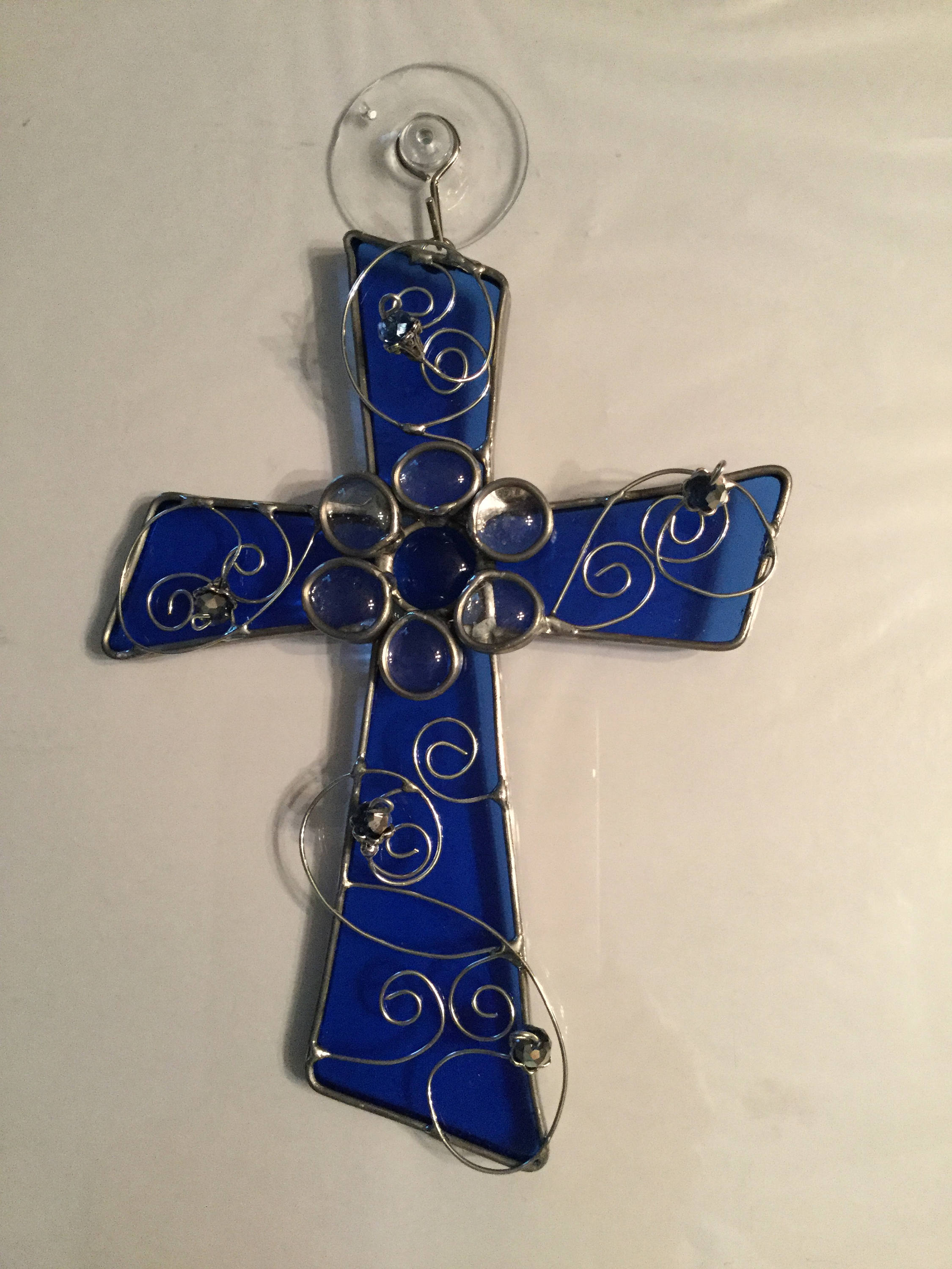 Stained Glass Cross Suncatcher