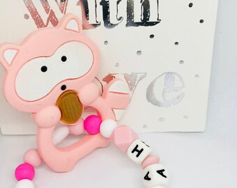 Anneau de dentition renard rose