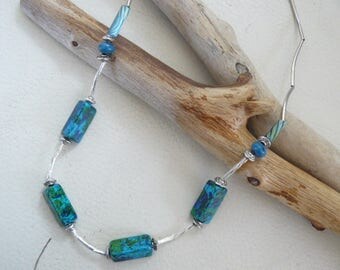 Fine silver and Blue Bead Necklace Tibetan