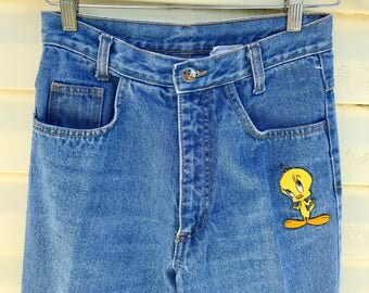 Vintage hight waisted Disney Jeans Tweety bird patch