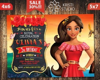 Elena of Avalor Invitation - Elena of Avalor Girl Birthday - Elena of Avalor Birthday Invitation - Elena of Avalor Party - Elena Princess