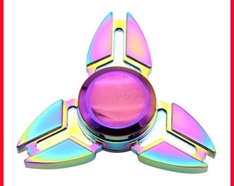 Tri-Spinner Fidget Toys Pattern Hand Spinner Aluminum Alloy Fidget Spinner for Autism and ADHD Kids/Adult Funny Anti Stress