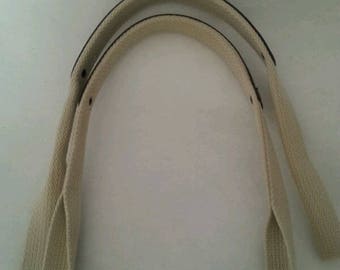 47cm leather handle and pink cotton