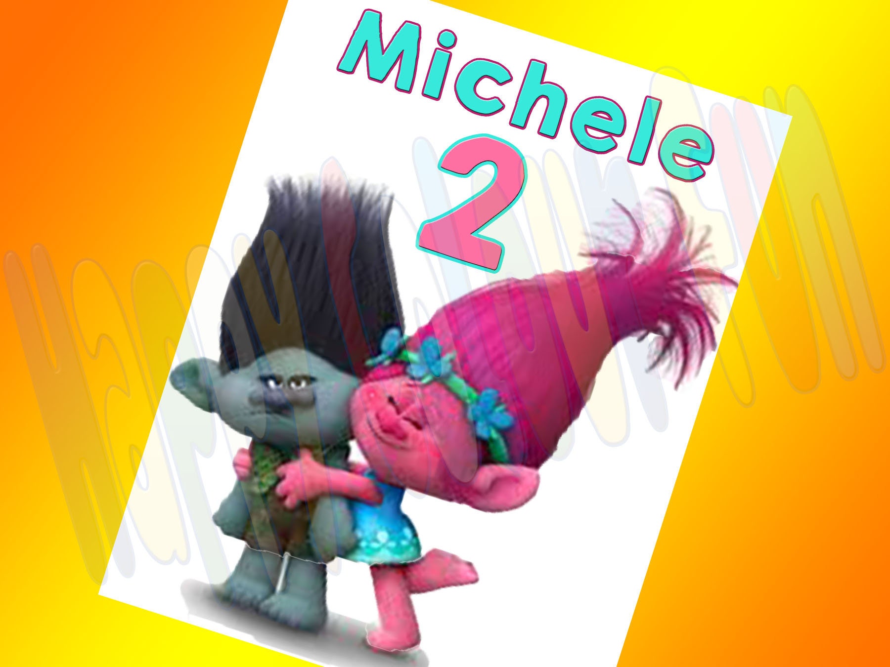 trolls birthday iron on transfer