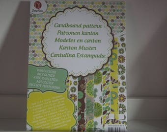 32 SHEETS 15X21CM CARTONNEES GLITTER NATURE GARDEN BLOCK
