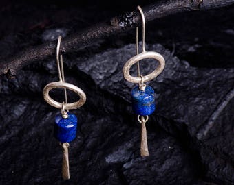 women's earings, silver earings, lapis lazuli,gemstone