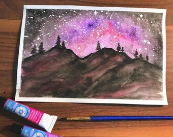 Galaxy painting | Etsy