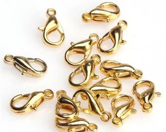 10 ou 12mm - 500 ou 1000 Fermoirs Doré