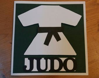 Card "Judo" slightly 3D for any occasion - handmade