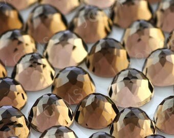 Smoky Quartz Rose Cut Cabochon 4mm Round - 1 cab