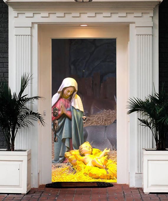 Outdoor Decoration Nativity Scene Front Door Christmas Outside