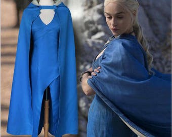 A Song of Ice and Fire Game of Thrones Daenerys Targaryen Cospaly Dress / Cape Daenerys Targaryen Costume