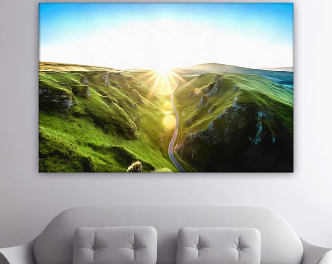 Winnats Pass canvas, Hope Valley, United Kingdom poster, England, Interior decor, room design, print poster, landscape picture, gift