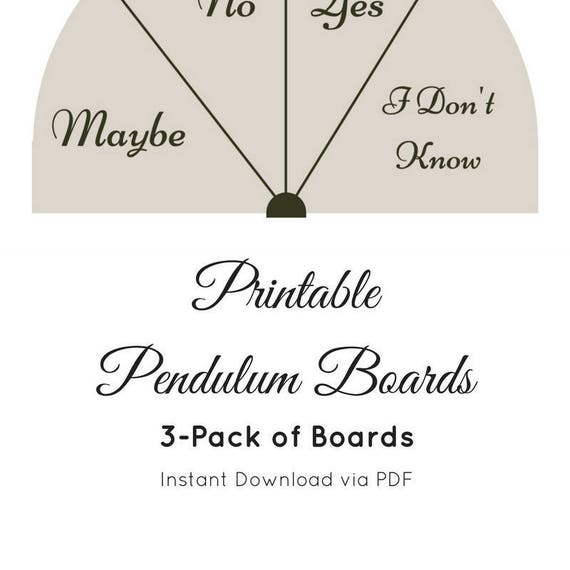 A5 Sized Printable Pendulum Boards 3 Pack of Boards for Your