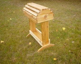 Rustic Wooden Cedar Saddle Rack W/tray