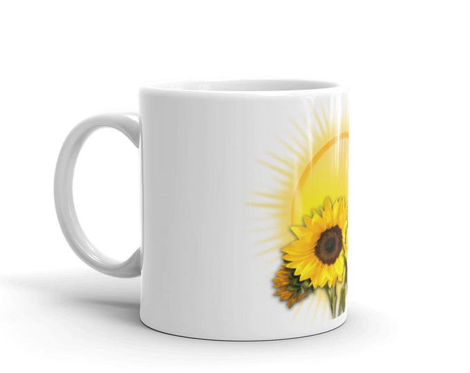 Sunshine Sunflowers Coffee Mugs for Coffee Lovers, Gifts for Teachers, Mom, Friend, Grandma, Ceramic, Girls, Women, CoffeeShopCollection