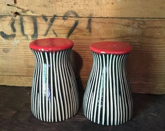 Sleek Carved Modern Porcelain Salt and Pepper Shakers