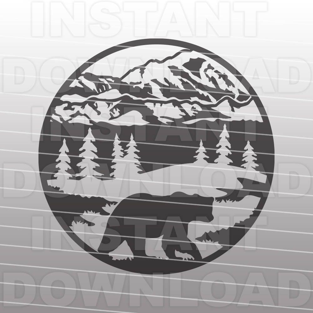 Free Free 266 Silhouette Bear Mountain Svg SVG PNG EPS DXF File