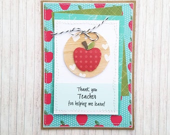 apple thank you card teacher thank you card back to school