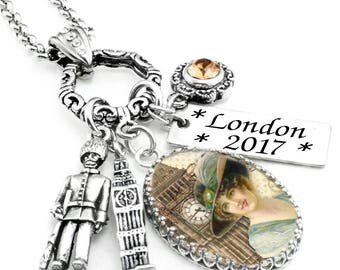 London Jewelry, England Necklace, London Pendant, Big Ben Necklace, Palace Guard Charm