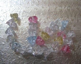 50 Crackle Pastel Color Glass about 6x8mm Beads Bell Beads Jewelry Craft Beads PST