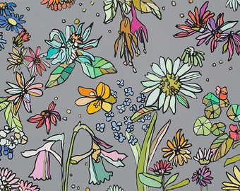 Floral Print by Jennifer Mercede 'Jardin Floral' 48x12