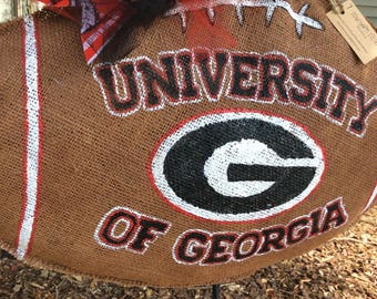 University of Georgia UGA Burlap Team Spirit Football Wreath!!!!!!!!!
