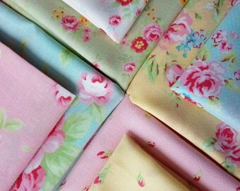 8 Fabric Bundle of Lecien ANTIQUE FLOWER PASTEL 2016 Cotton Japanese Fabrics
