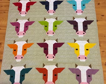 Patch Cow quilt block pattern