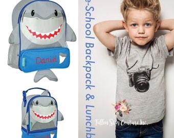 Shark Backpack / personalized toddler backpack / preschool backpack / toddler backpack / lunchbox SIDEKICK