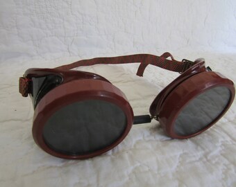 Vintage Safety Glasses Welsh Mfg. Co Type B glasses Steampunk