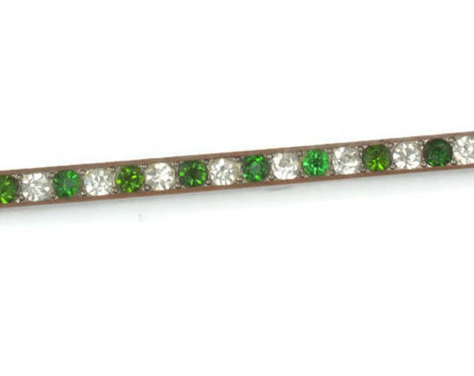 Green and Clear Crystal Bar Pin Edwardian Era Vintage Antique