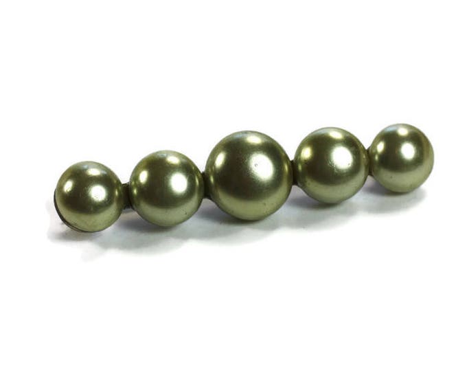 Grey Faux Pearl Bar Pin Simulated Pearls Vintage