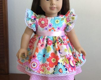 Adorable floral dress set for 18" American Girl doll