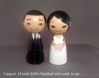 Bigger 4 inch Wedding Cake Toppers Ready to Go