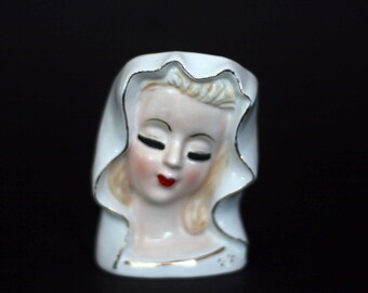 vintage lady head vase made in japan