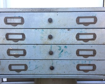 Large Vintage metal 4 Drawer parts cabinet