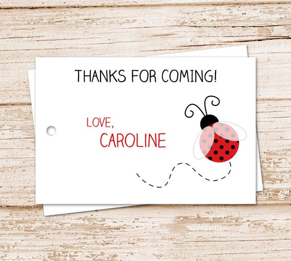 PRINTABLE personalized red ladybug favor tags . gift tags