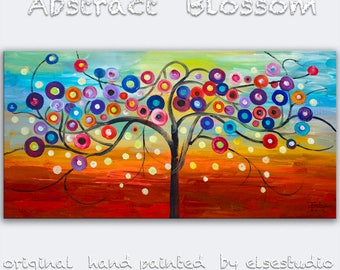 Sale Art, Painting, oil, Texture oil paintings, Colorful Home Art, modern wall painting, huge art abstract art canvas, Moody art, 48" x 24"