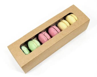 Kraft Macaron Box (10) * sliding box * macaroon box * kraft box