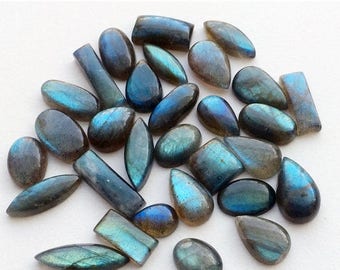 ON SALE 55% Labradorite Cabochons, Labradorite Flat Back Mix Lot, Plain Labradorite Gemstones, 13-25mm, 5 Pieces