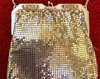 Whiting and Davis, Bridal, Evening purse, Gold mesh, Formal, Wedding, handbag,Bride,Bride maid