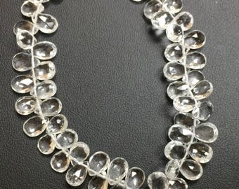 White Topaz Briolettes 8mm x 6mm