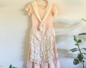 1920s Dress / lace 1920s Dress / pink 1920s Dress / Dress / Jazz Age Dress / Great Gatsby Dress / Extra Small Small / 34 Bust